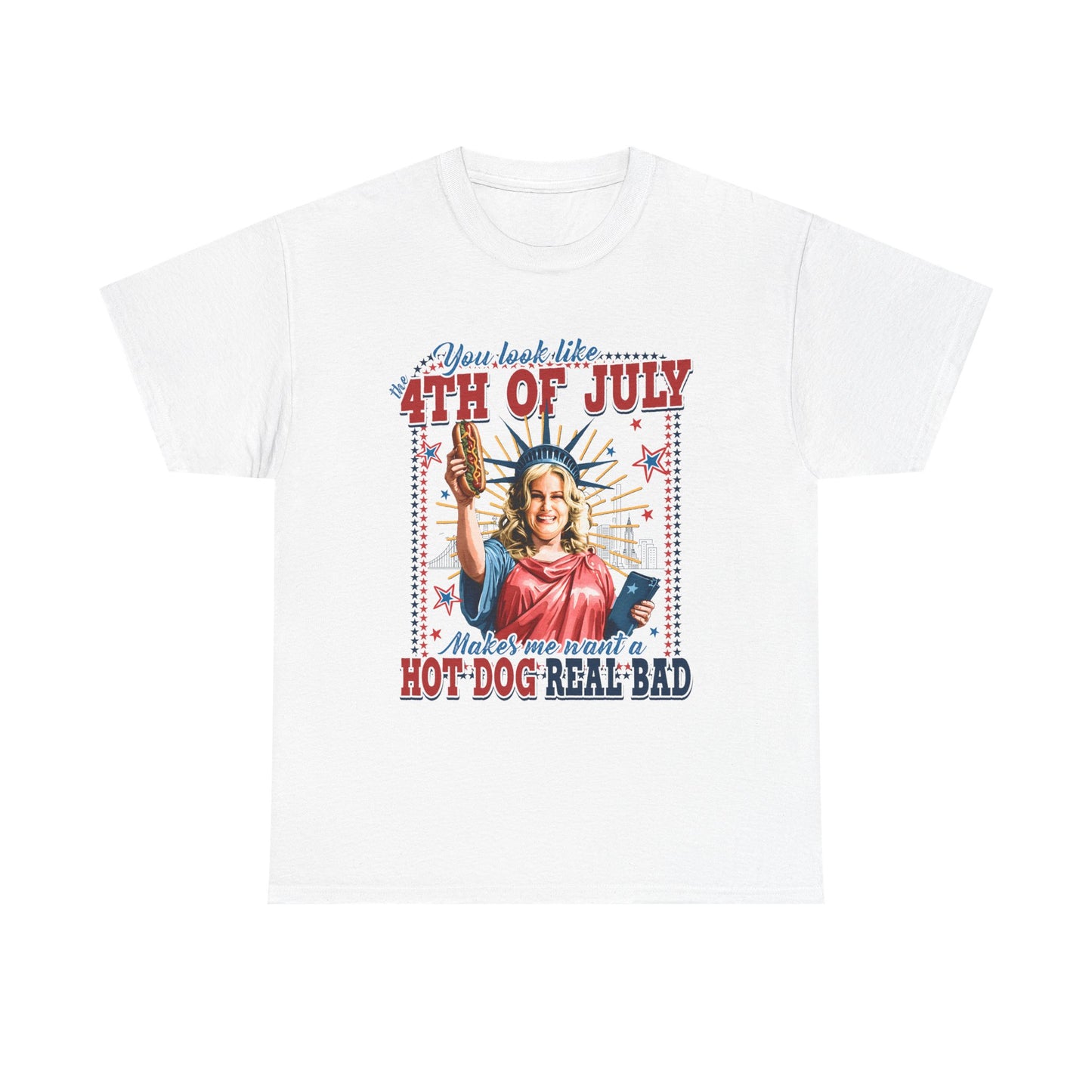 4th of July Hot Dog Graphic Tee — Funny Patriotic Independence Day Shirt