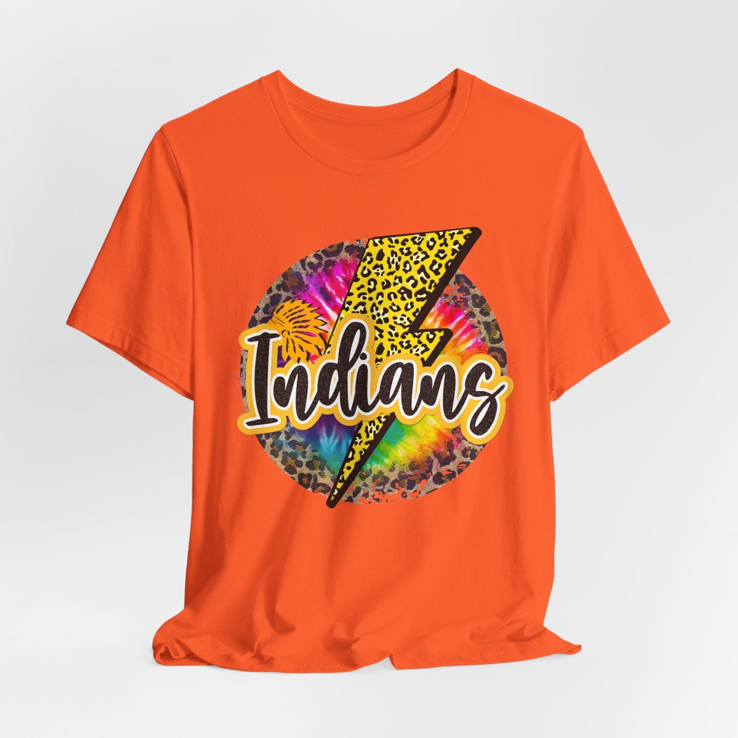 Indians tye dye Lightning emblem Unisex Jersey Short Sleeve Tee