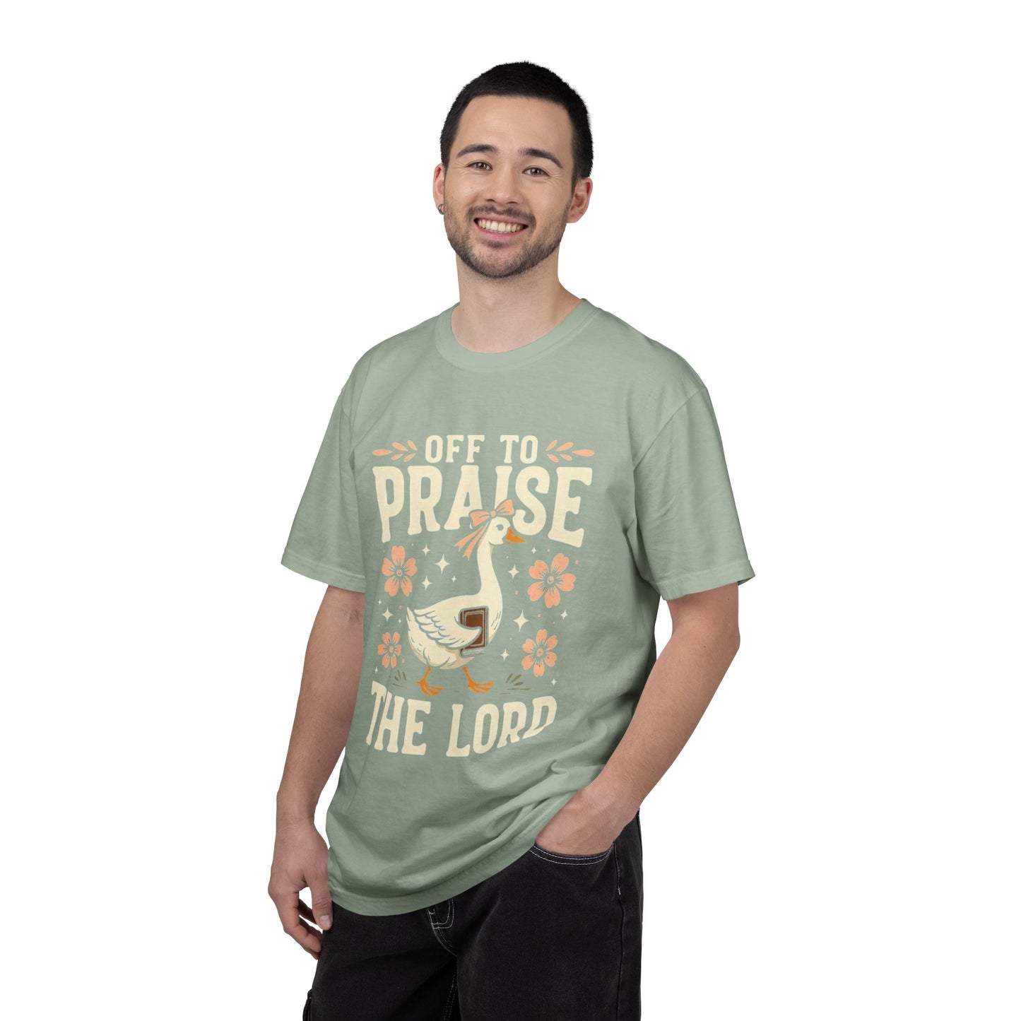 Off to Praise the Lord T-Shirt — Christian Duck Floral Graphic Tee