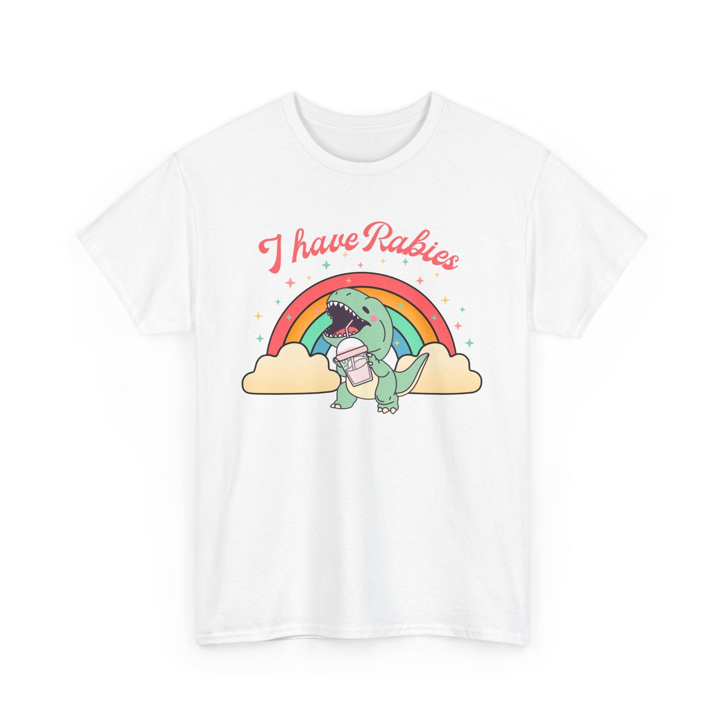 Funny Dinosaur Tee - I Have Rabies Unisex Heavy Cotton T-Shirt
