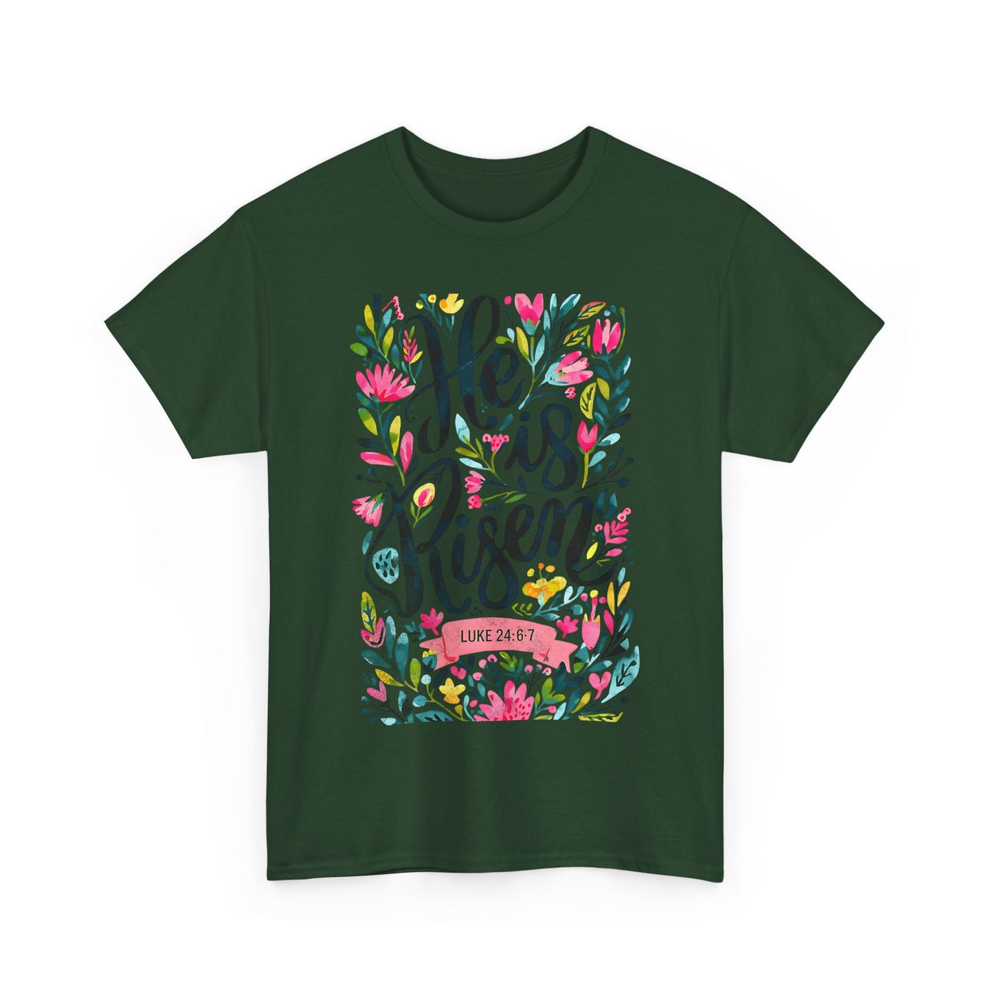 He Is Risen Unisex Heavy Cotton Tee - Inspirational Faith Shirt