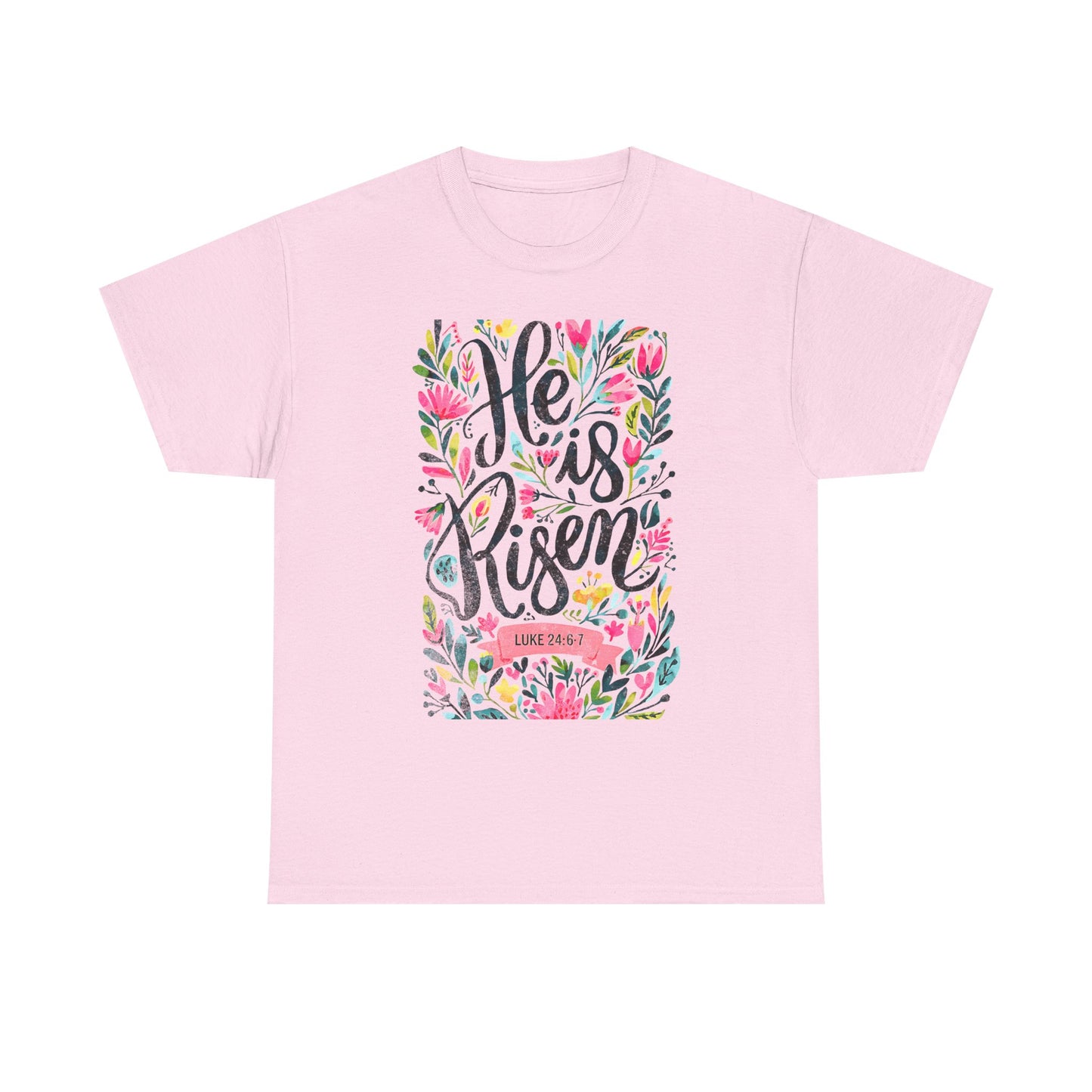 He Is Risen Unisex Heavy Cotton Tee - Inspirational Faith Shirt