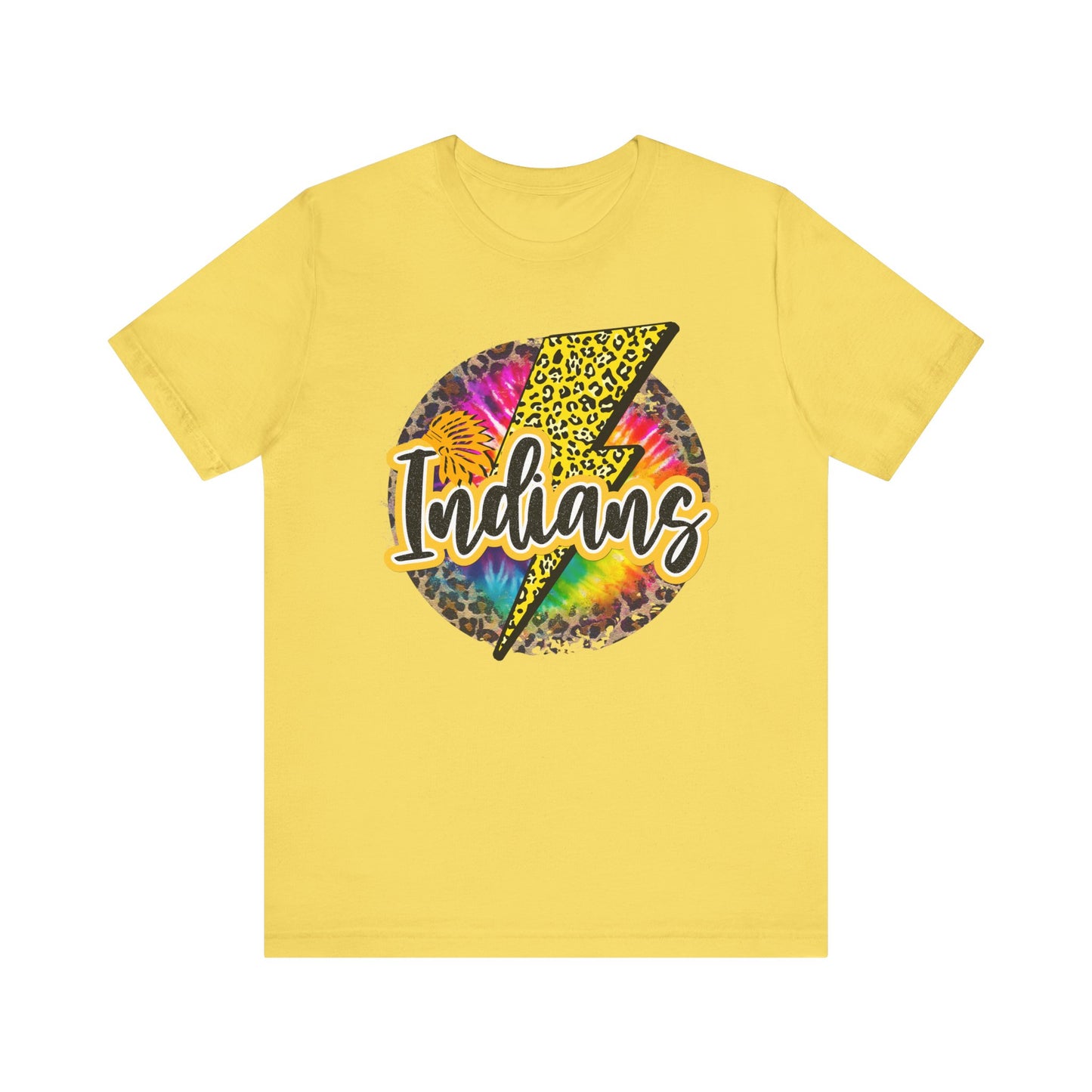 Indians tye dye Lightning emblem Unisex Jersey Short Sleeve Tee