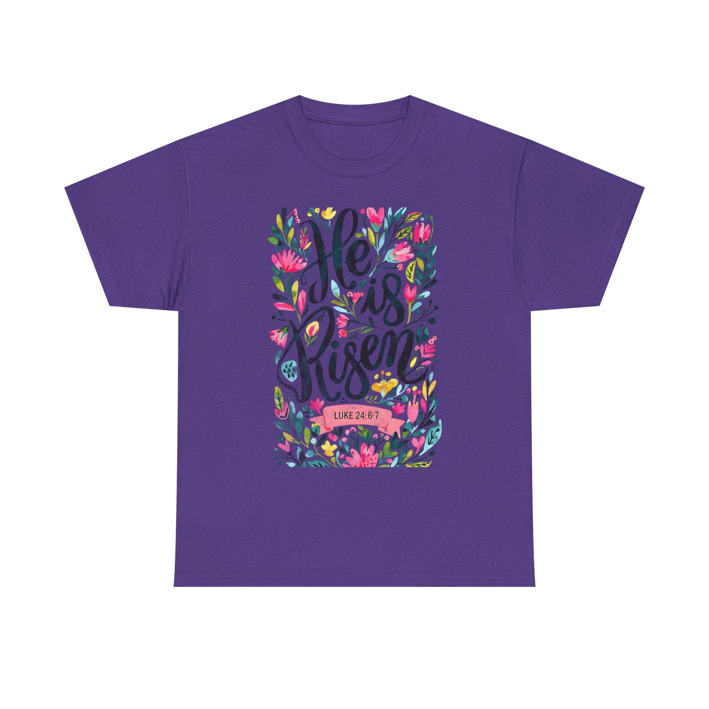 He Is Risen Unisex Heavy Cotton Tee - Inspirational Faith Shirt