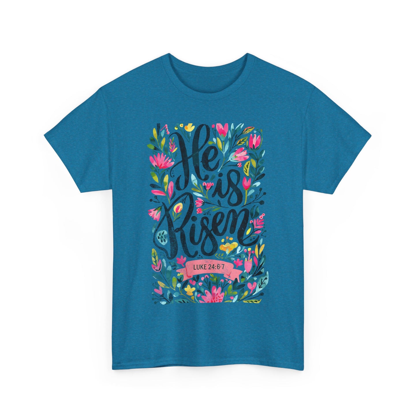 He Is Risen Unisex Heavy Cotton Tee - Inspirational Faith Shirt