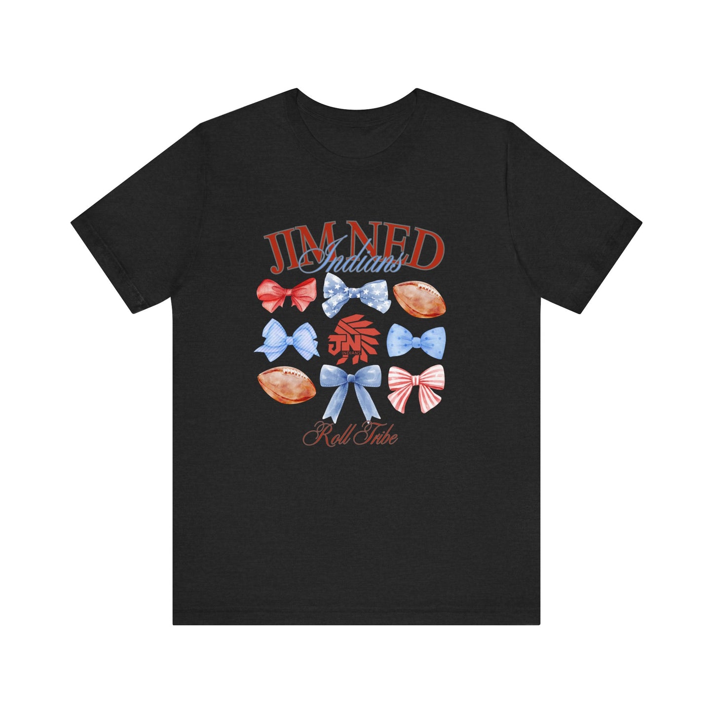 Unisex Jersey Short Sleeve Tee with Colorful Bows Design | Perfect for Celebrations, Casual Wear, Gifts, and Events