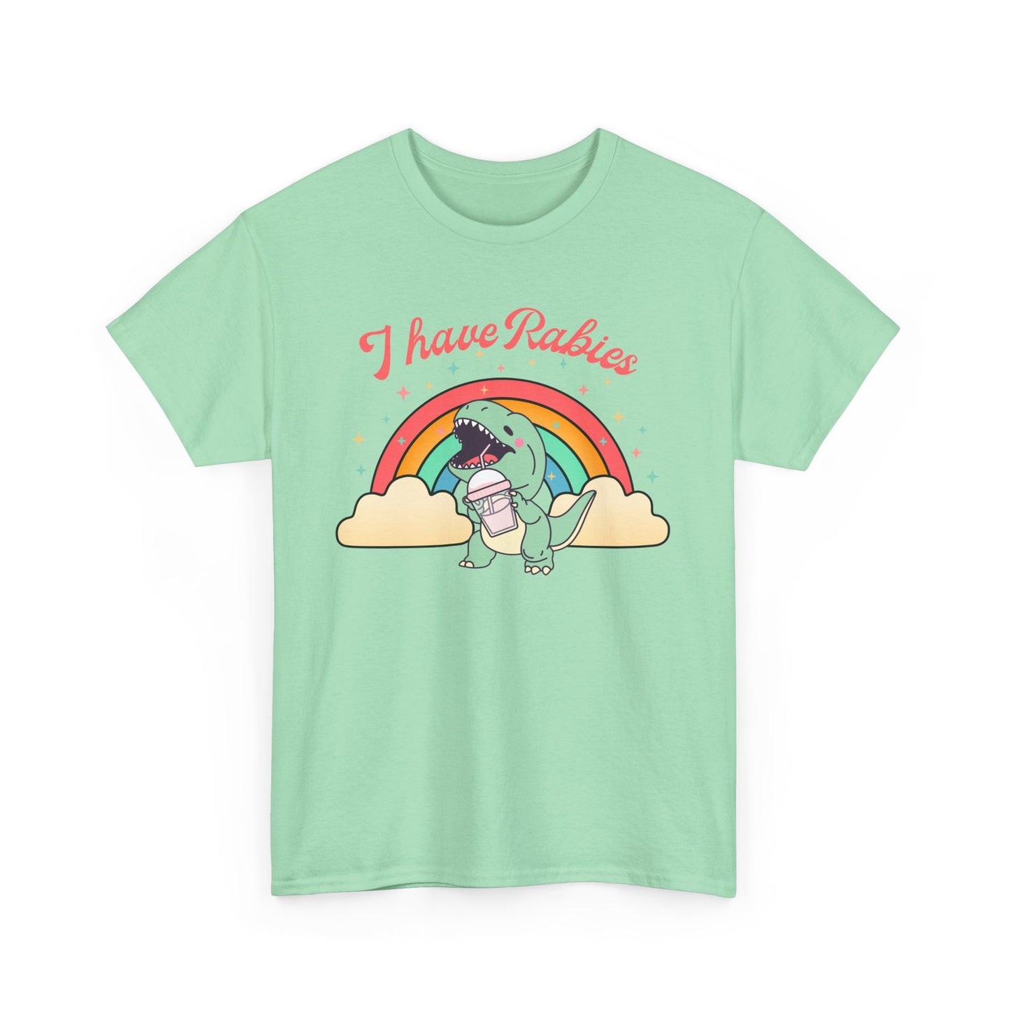 Funny Dinosaur Tee - I Have Rabies Unisex Heavy Cotton T-Shirt