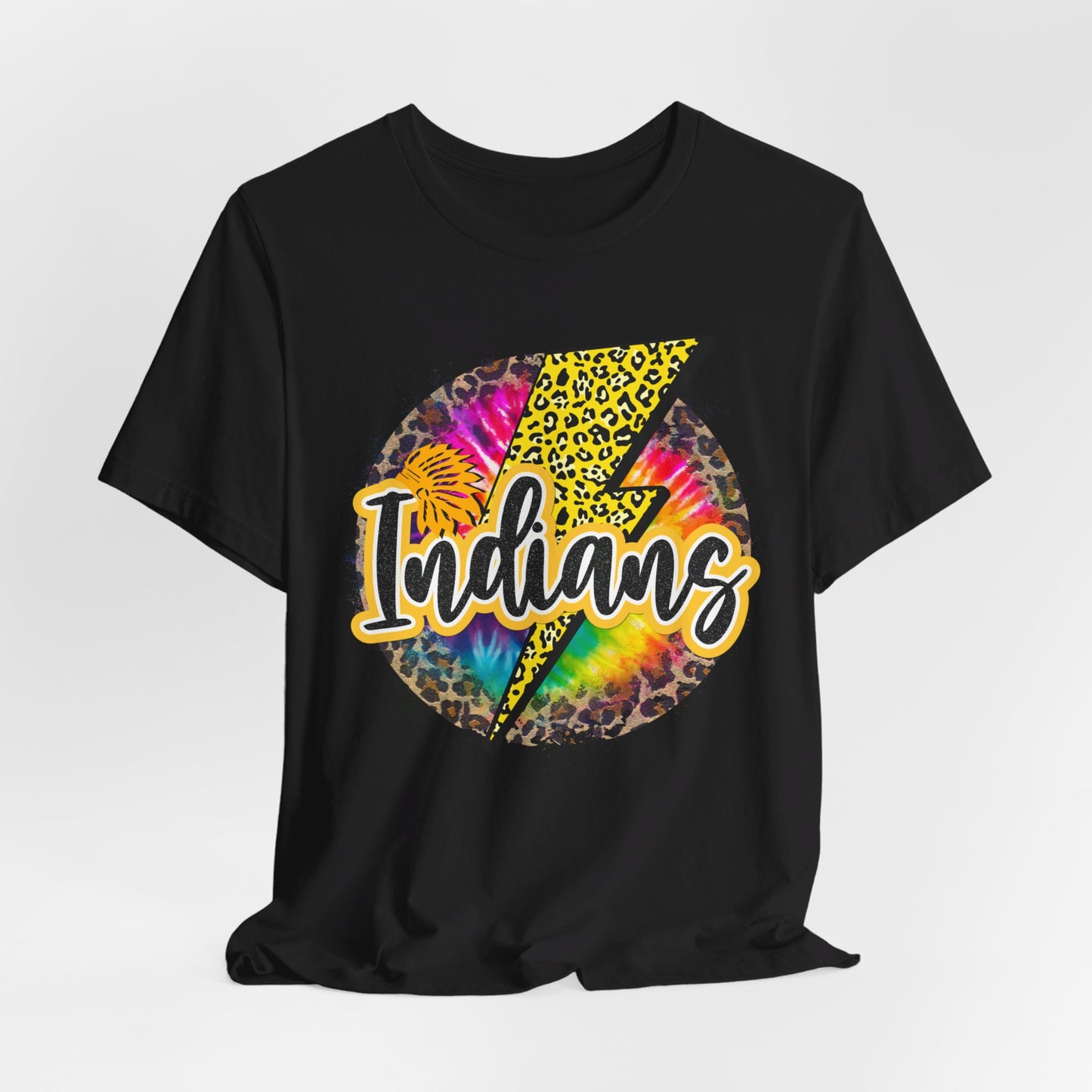 Indians tye dye Lightning emblem Unisex Jersey Short Sleeve Tee