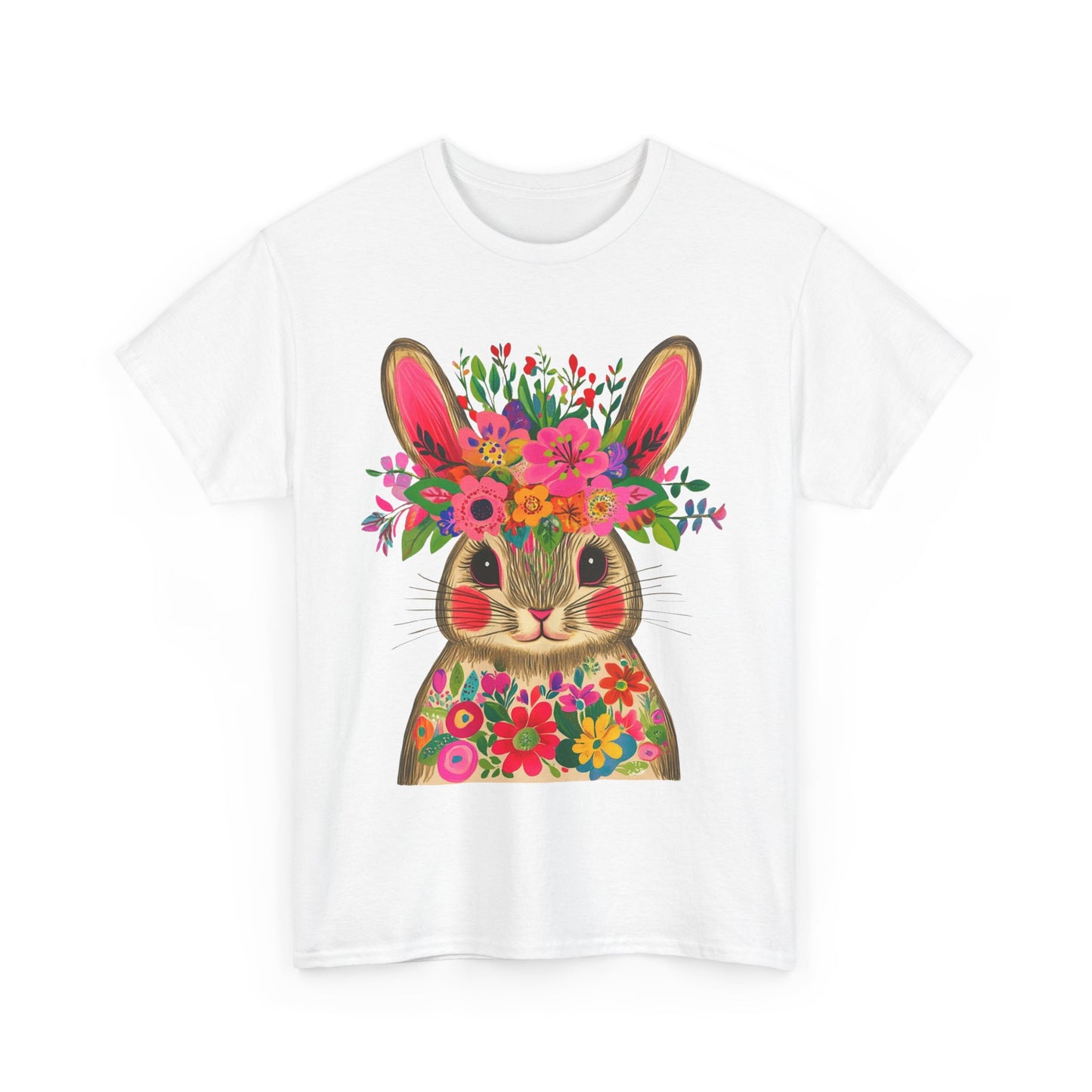Flower Bunny Unisex Tee - Whimsical Easter Design