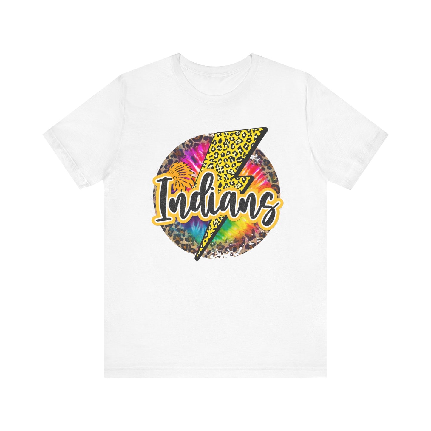 Indians tye dye Lightning emblem Unisex Jersey Short Sleeve Tee