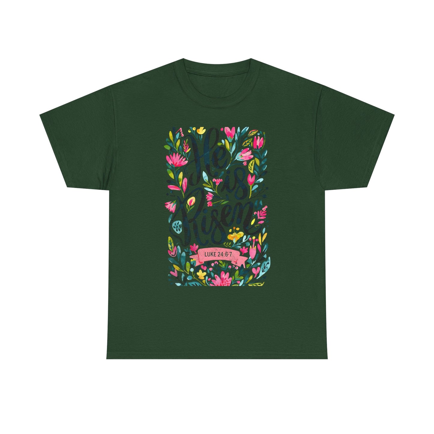 He Is Risen Unisex Heavy Cotton Tee - Inspirational Faith Shirt
