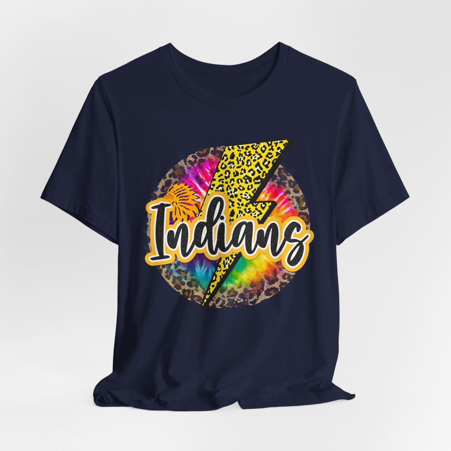 Indians tye dye Lightning emblem Unisex Jersey Short Sleeve Tee