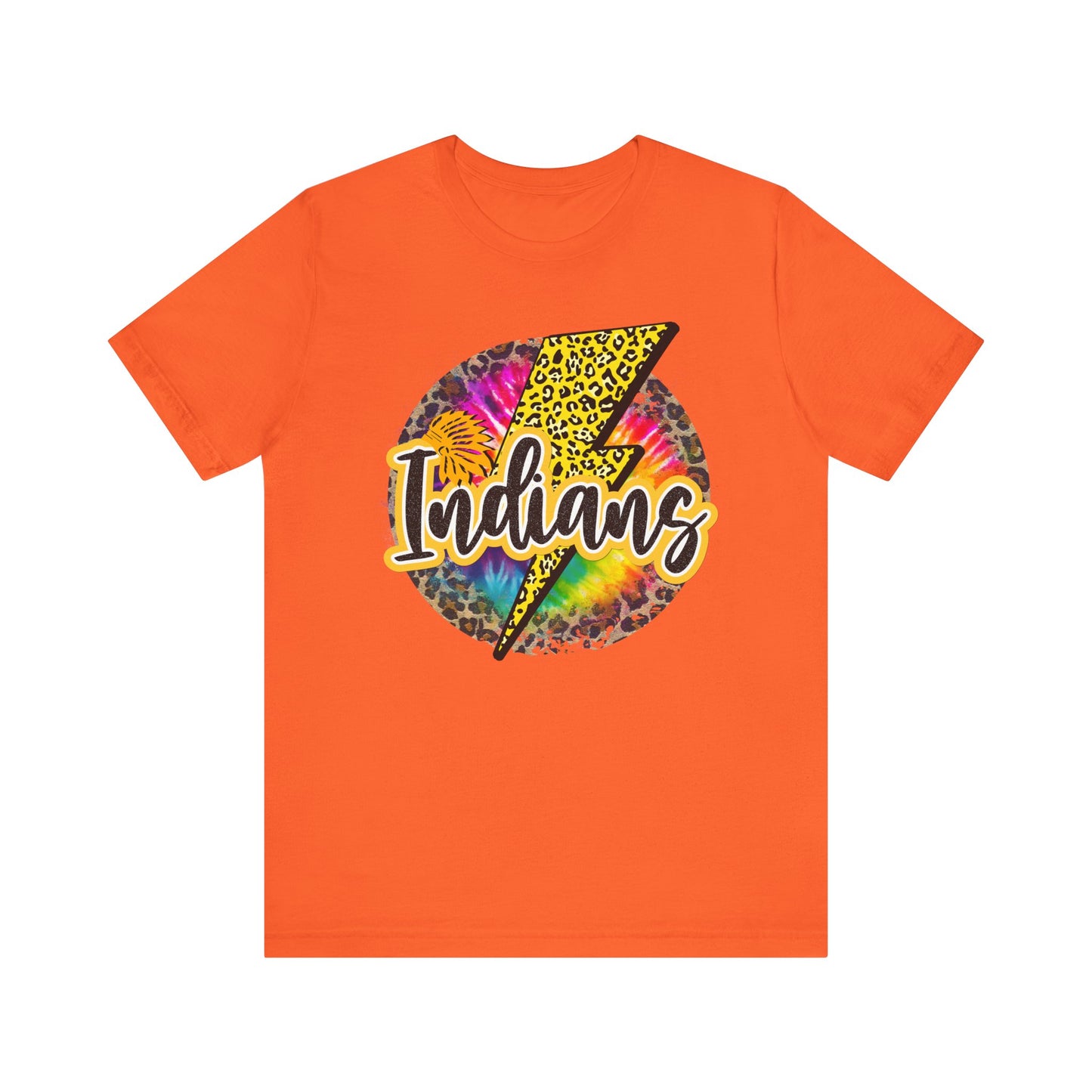 Indians tye dye Lightning emblem Unisex Jersey Short Sleeve Tee