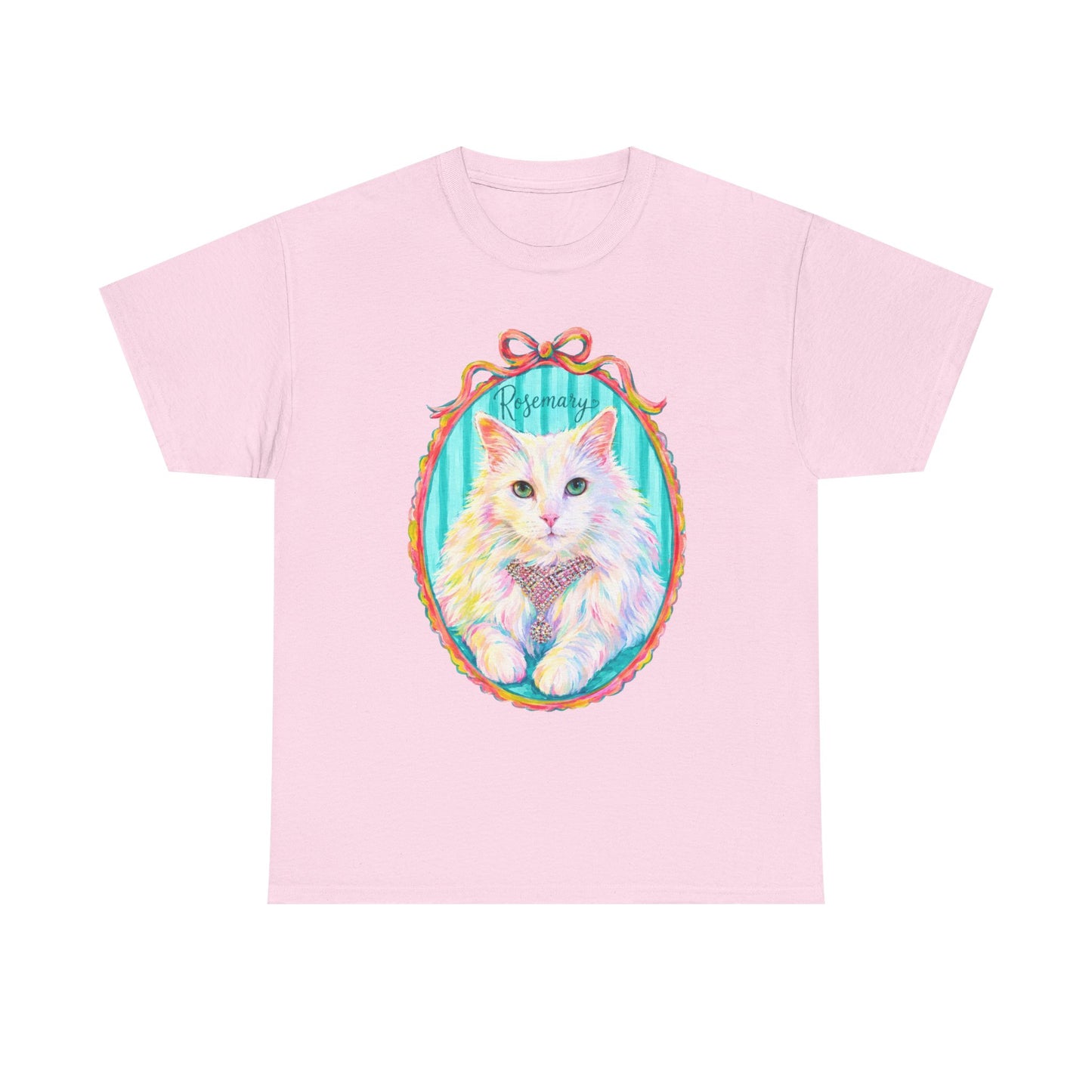 Vintage Portrait Cat T-Shirt — Pastel Framed Kitten Tee