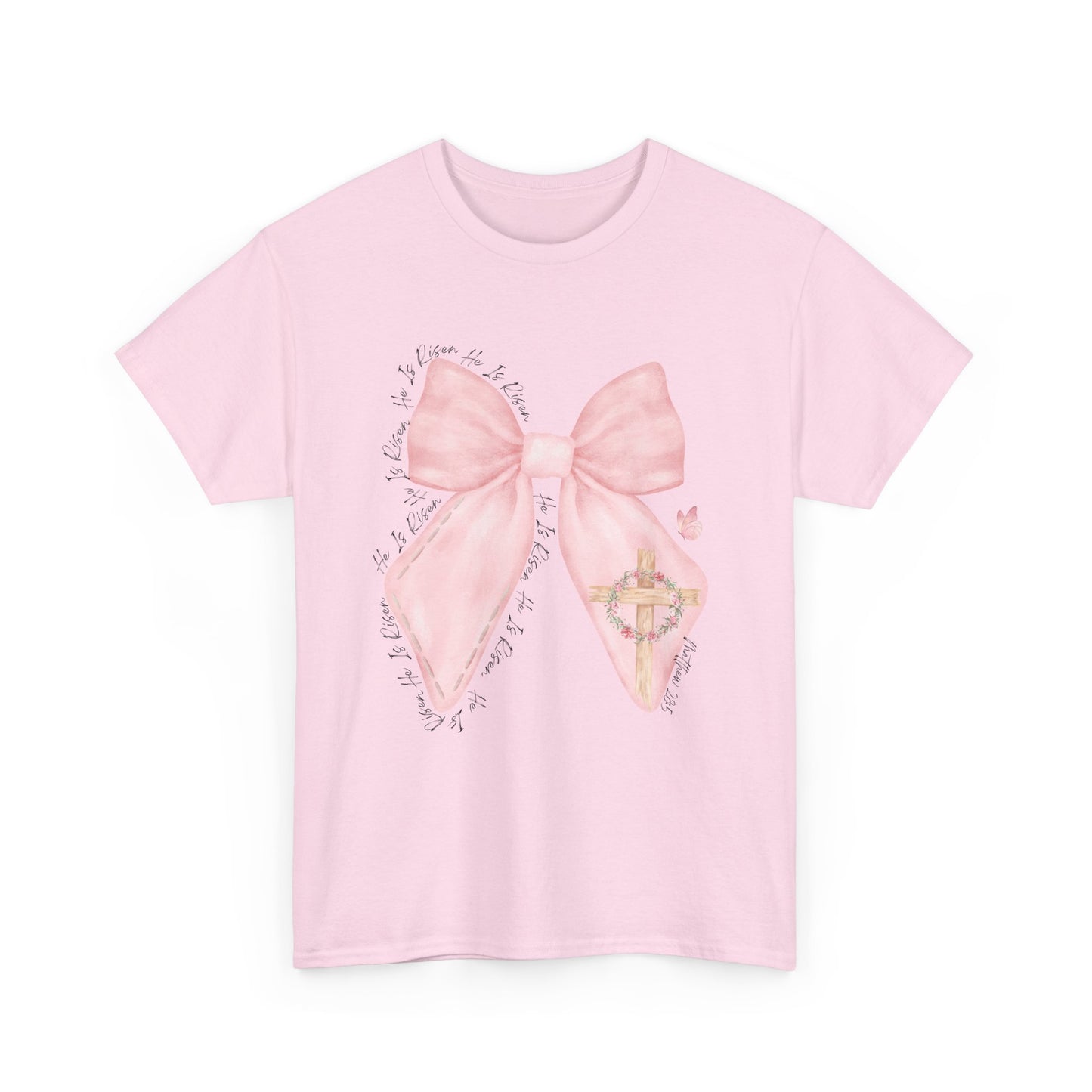 Pink Ribbon Bow Tee — Feminine Pastel Bow Graphic T-Shirt