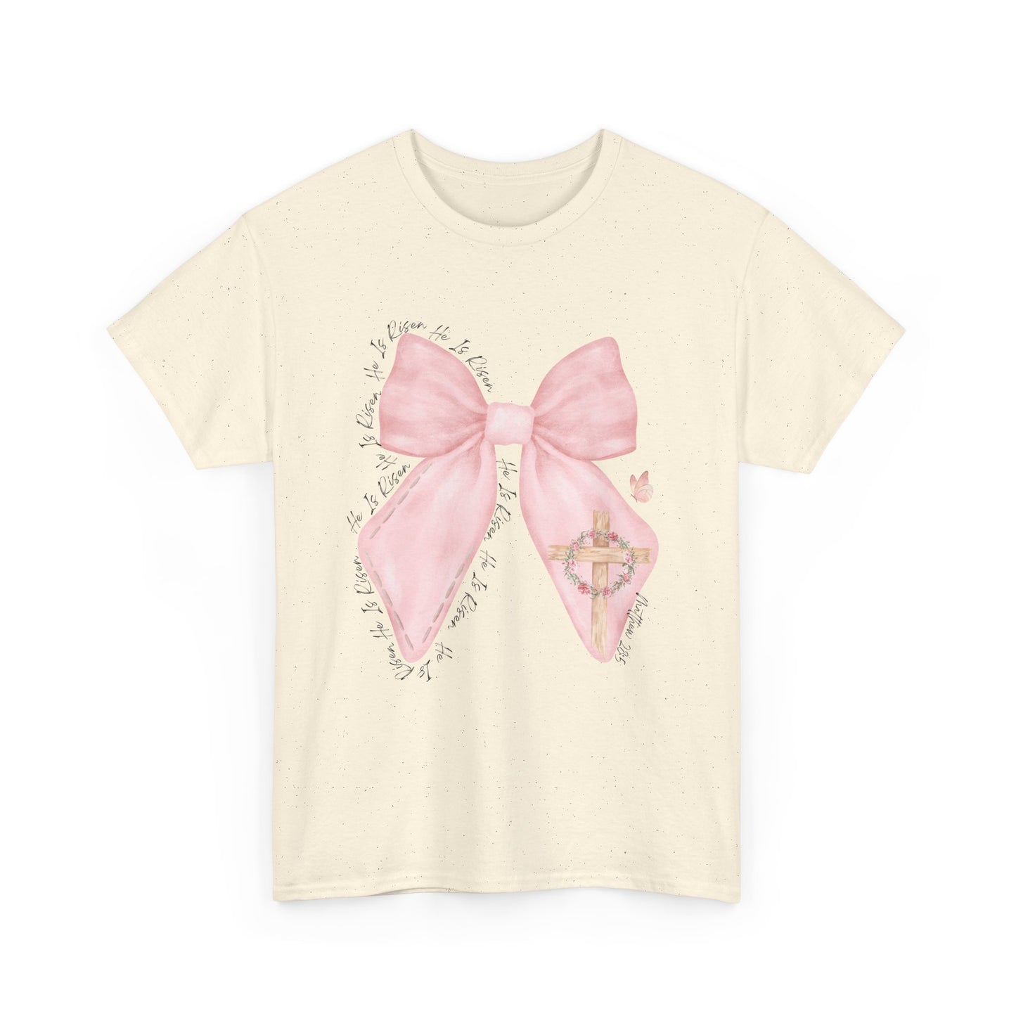 Pink Ribbon Bow Tee — Feminine Pastel Bow Graphic T-Shirt