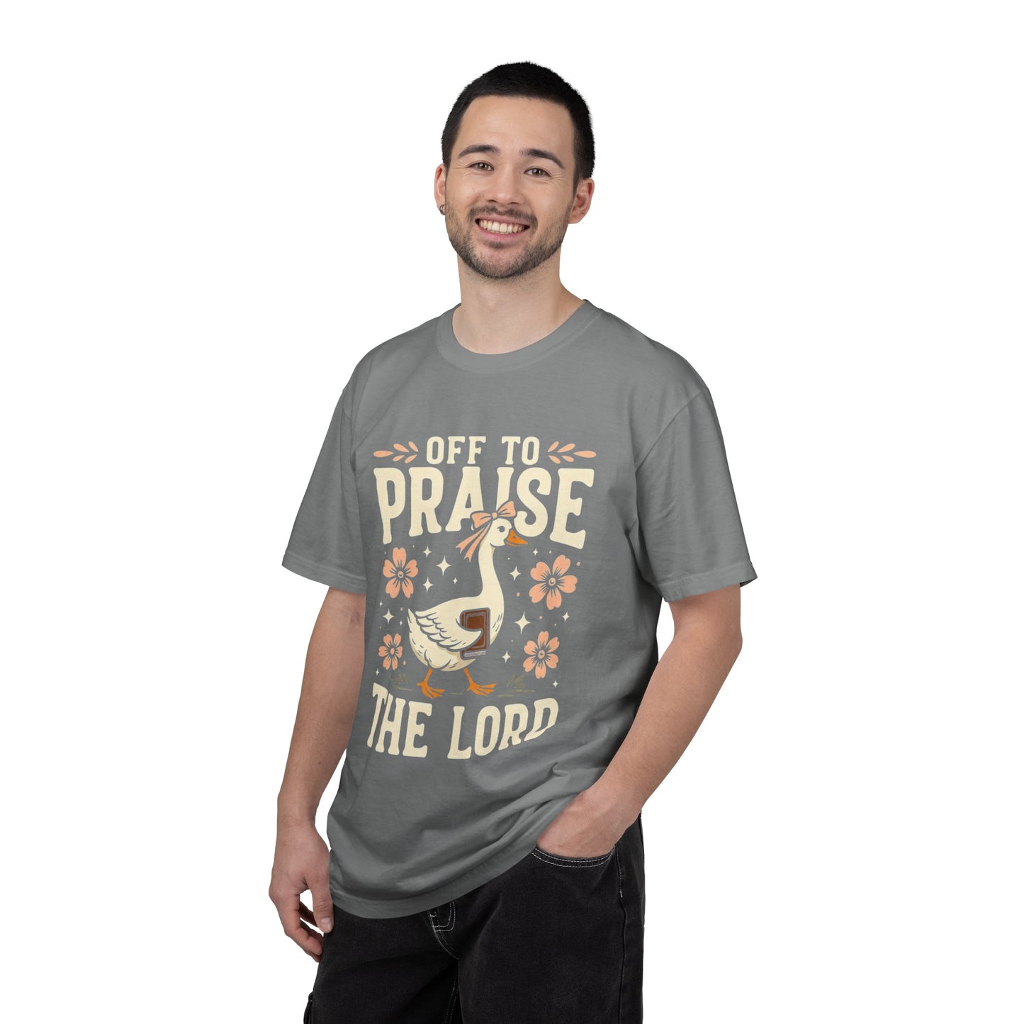 Off to Praise the Lord T-Shirt — Christian Duck Floral Graphic Tee
