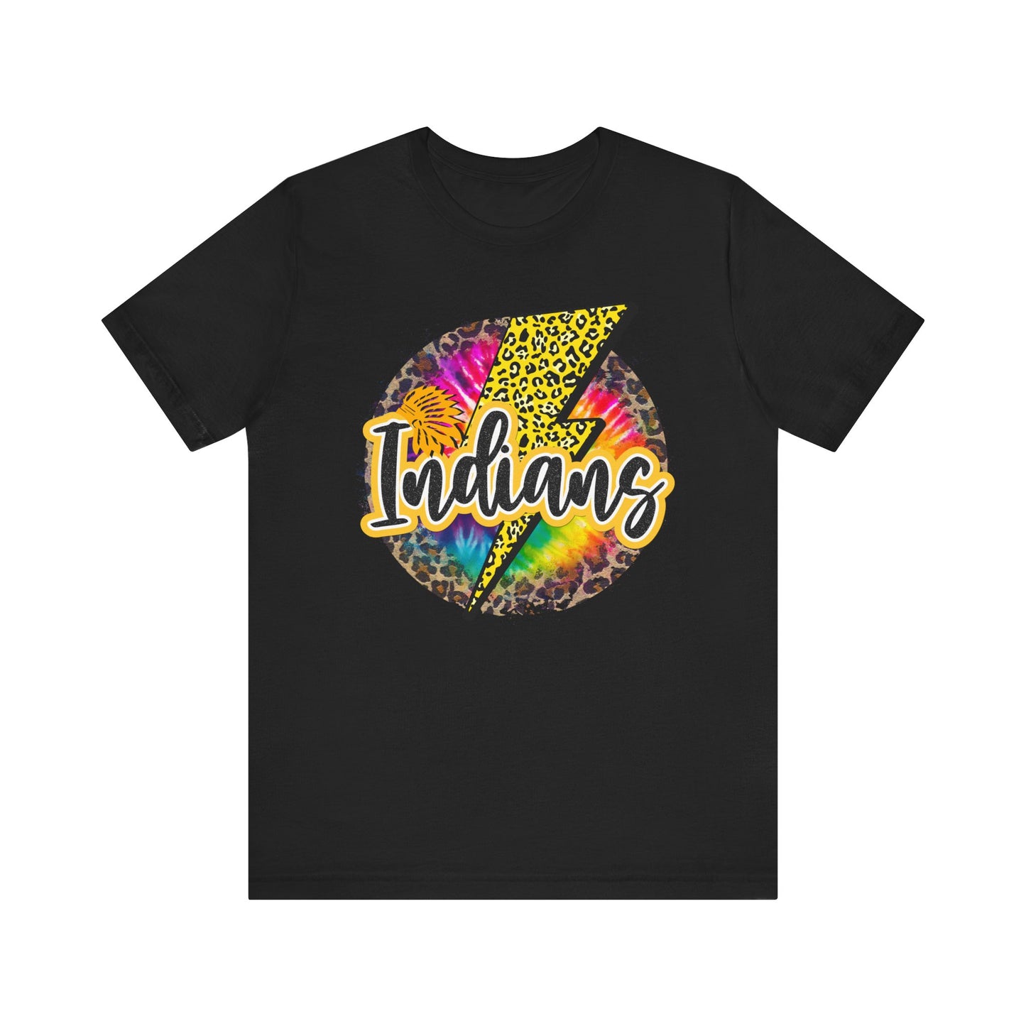 Indians tye dye Lightning emblem Unisex Jersey Short Sleeve Tee