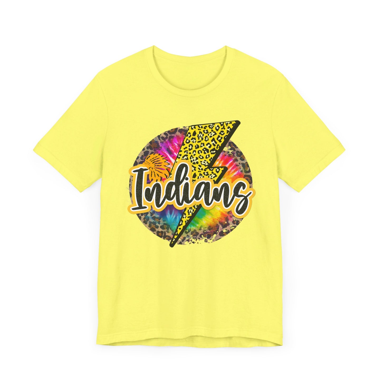 Indians tye dye Lightning emblem Unisex Jersey Short Sleeve Tee