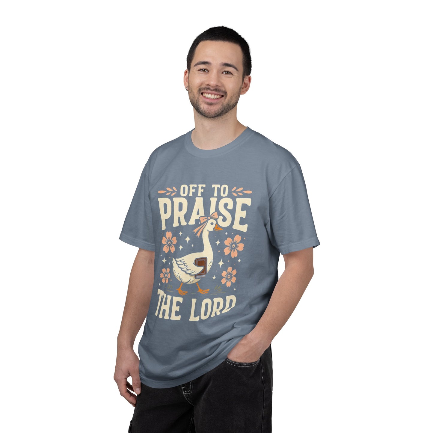 Off to Praise the Lord T-Shirt — Christian Duck Floral Graphic Tee