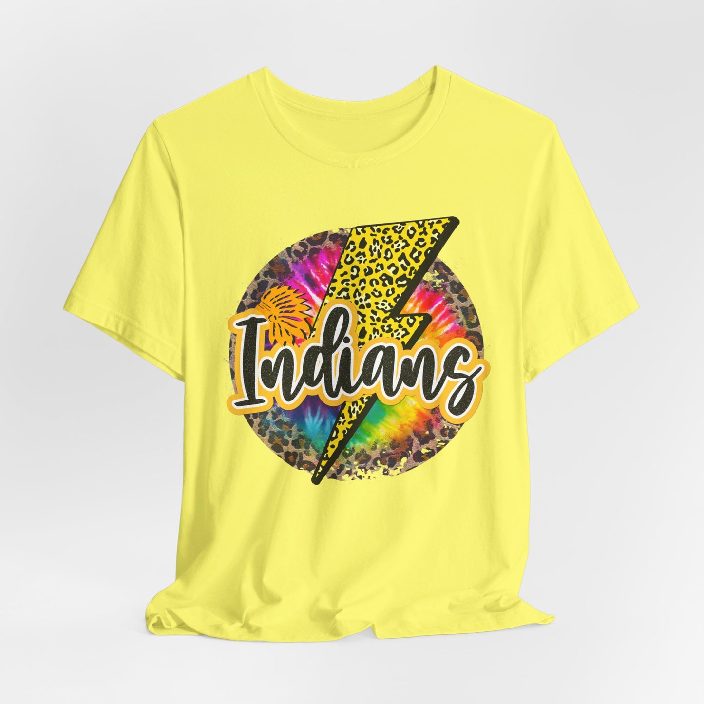 Indians tye dye Lightning emblem Unisex Jersey Short Sleeve Tee