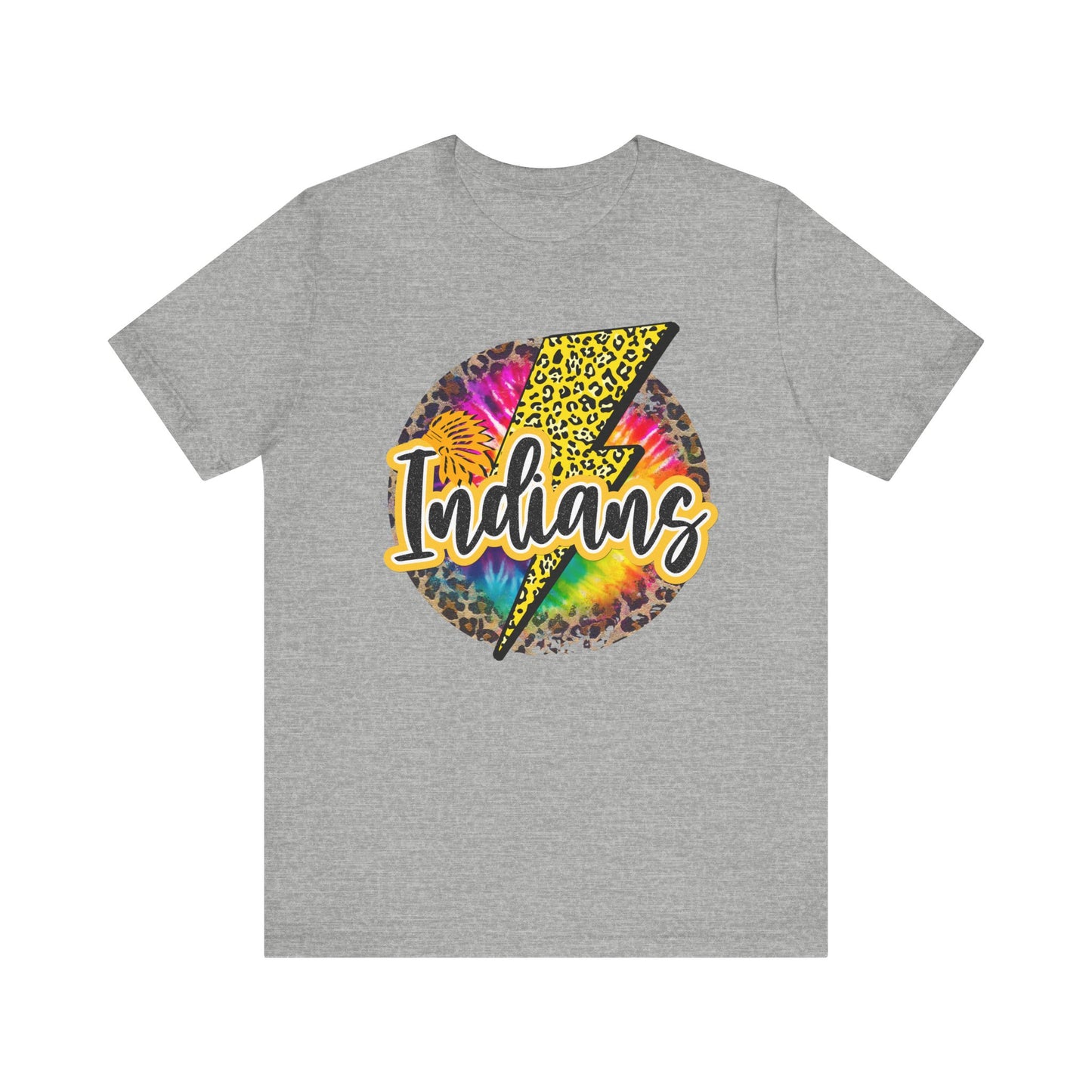 Indians tye dye Lightning emblem Unisex Jersey Short Sleeve Tee