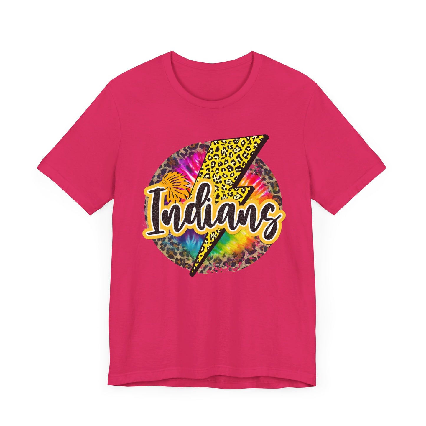 Indians tye dye Lightning emblem Unisex Jersey Short Sleeve Tee