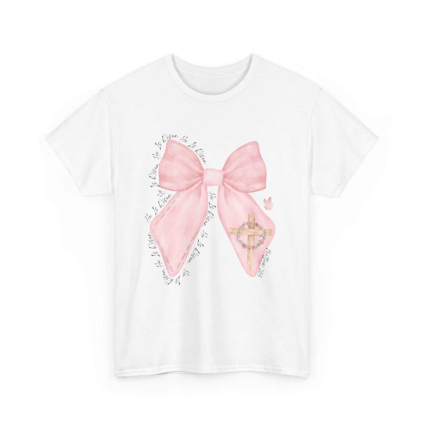 Pink Ribbon Bow Tee — Feminine Pastel Bow Graphic T-Shirt