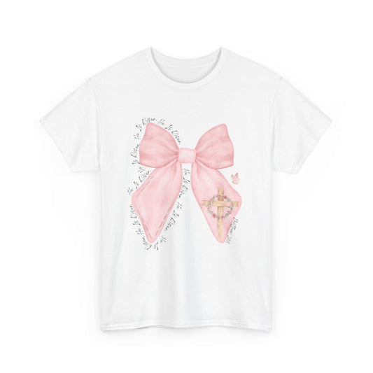Pink Ribbon Bow Tee — Feminine Pastel Bow Graphic T-Shirt