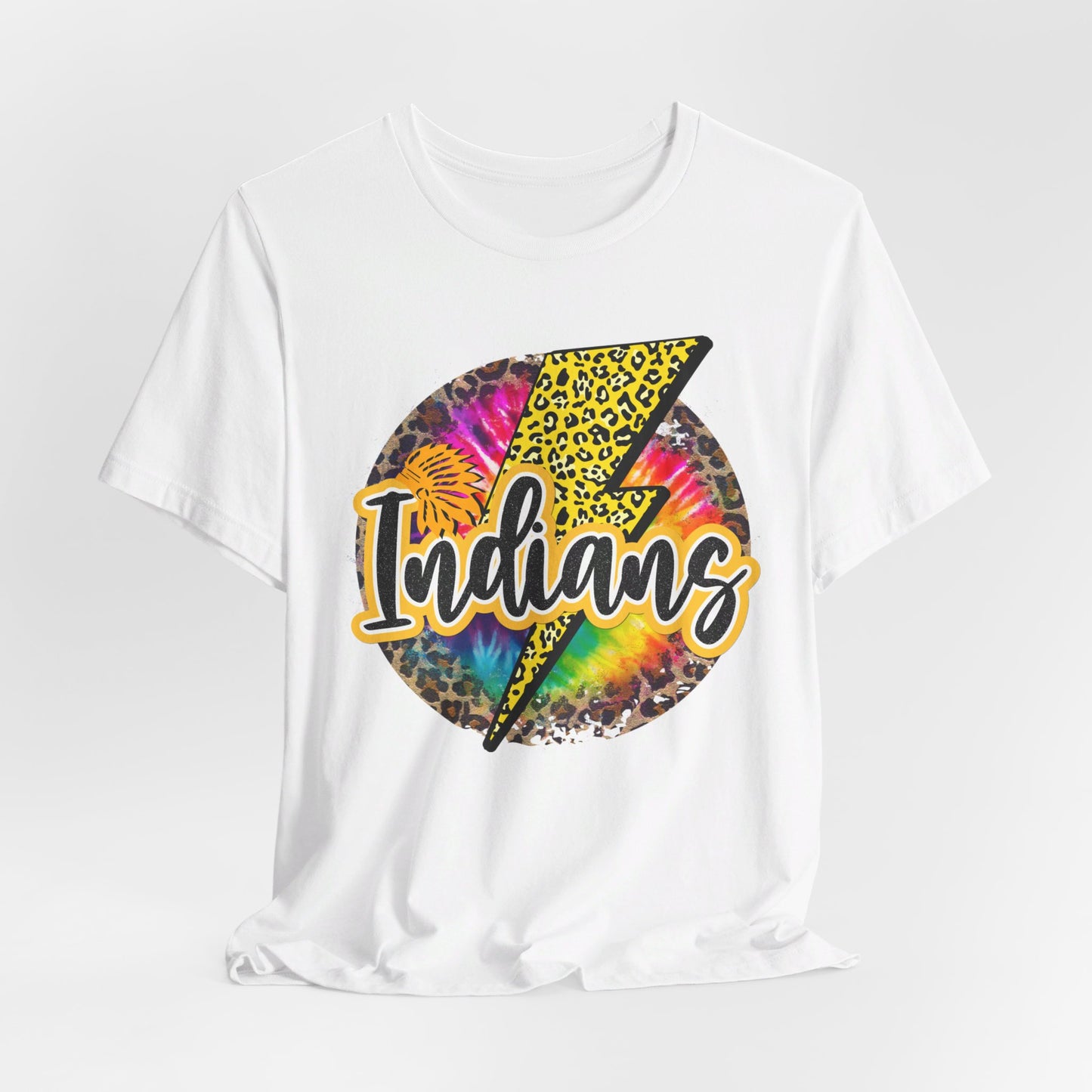 Indians tye dye Lightning emblem Unisex Jersey Short Sleeve Tee