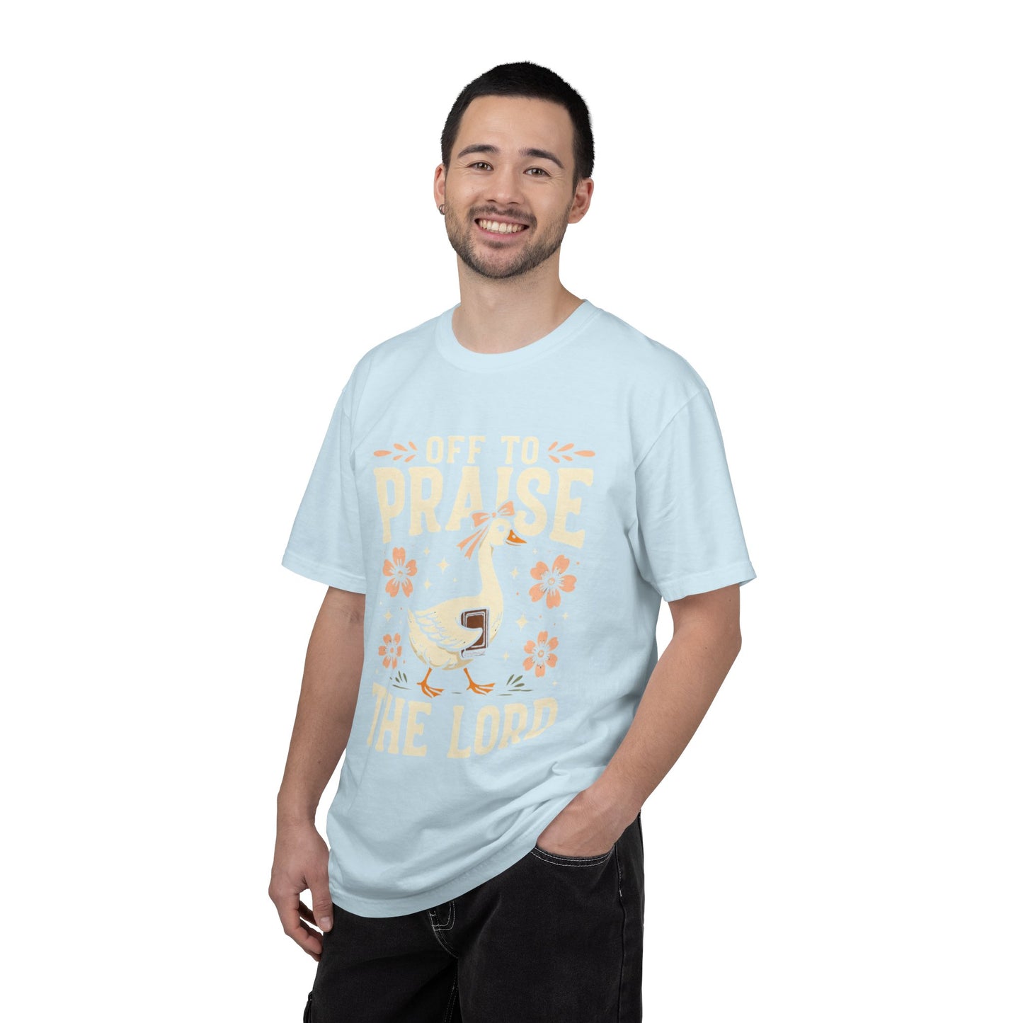 Off to Praise the Lord T-Shirt — Christian Duck Floral Graphic Tee