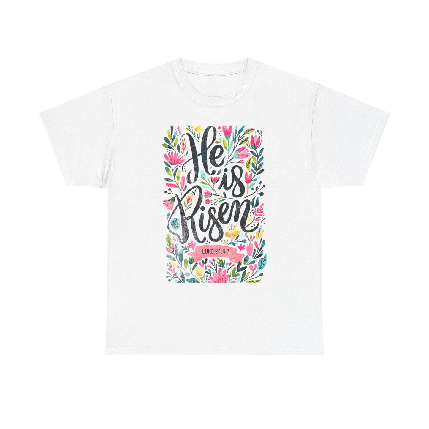 He Is Risen Unisex Heavy Cotton Tee - Inspirational Faith Shirt