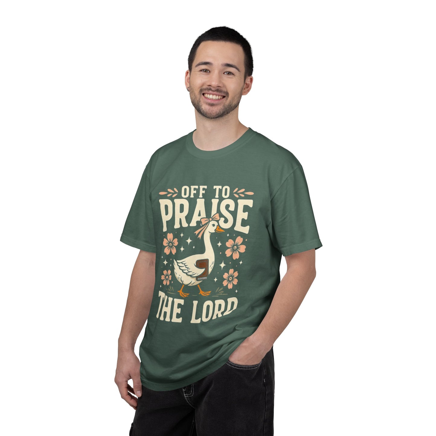 Off to Praise the Lord T-Shirt — Christian Duck Floral Graphic Tee
