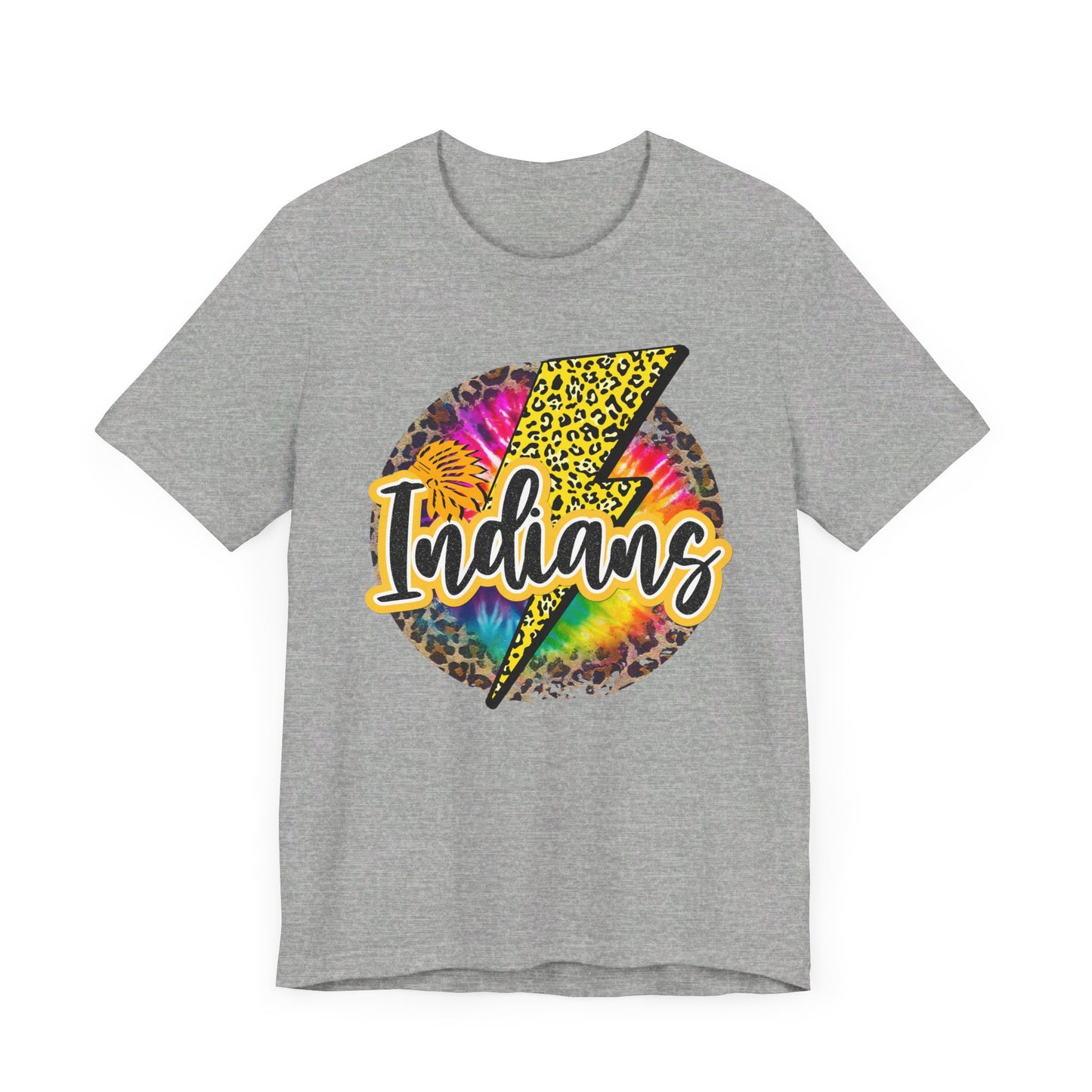 Indians tye dye Lightning emblem Unisex Jersey Short Sleeve Tee