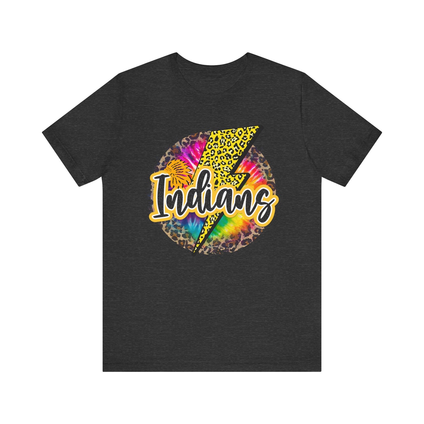 Indians tye dye Lightning emblem Unisex Jersey Short Sleeve Tee