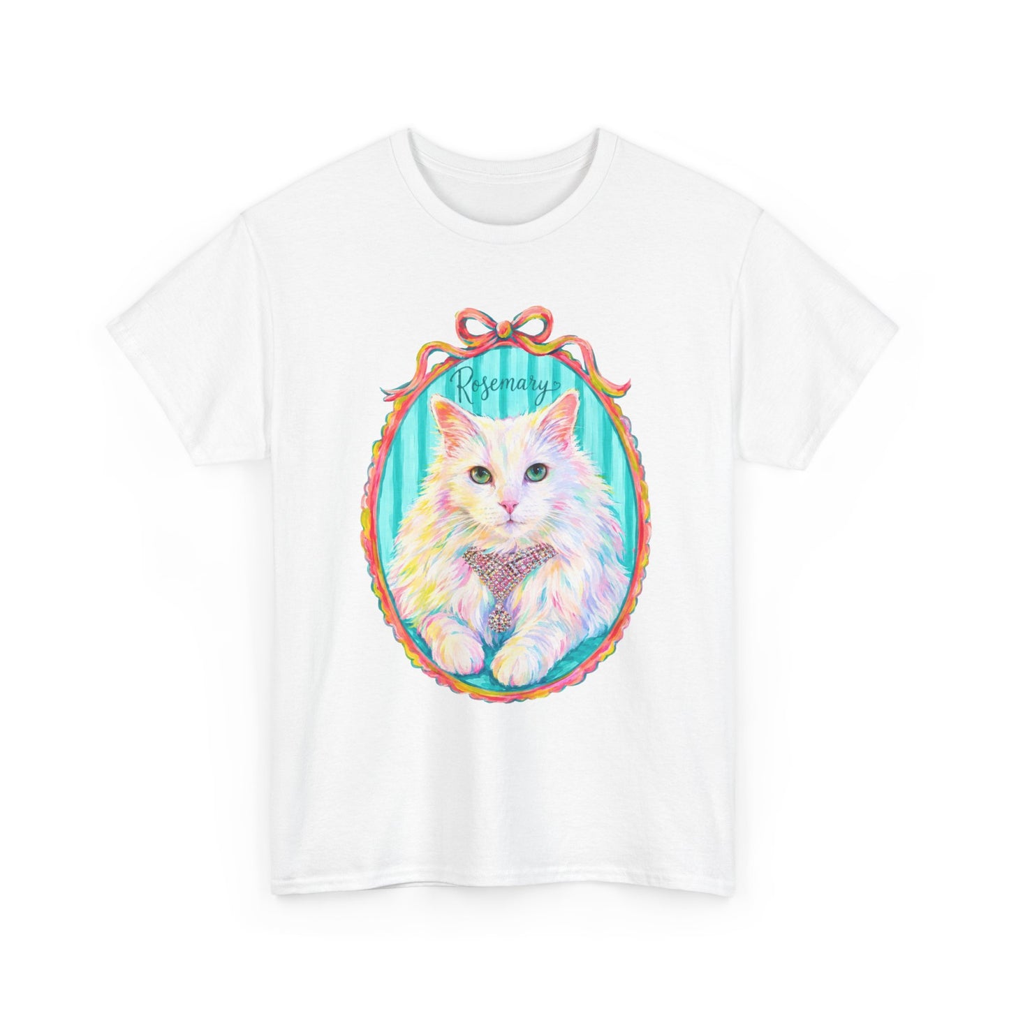 Vintage Portrait Cat T-Shirt — Pastel Framed Kitten Tee
