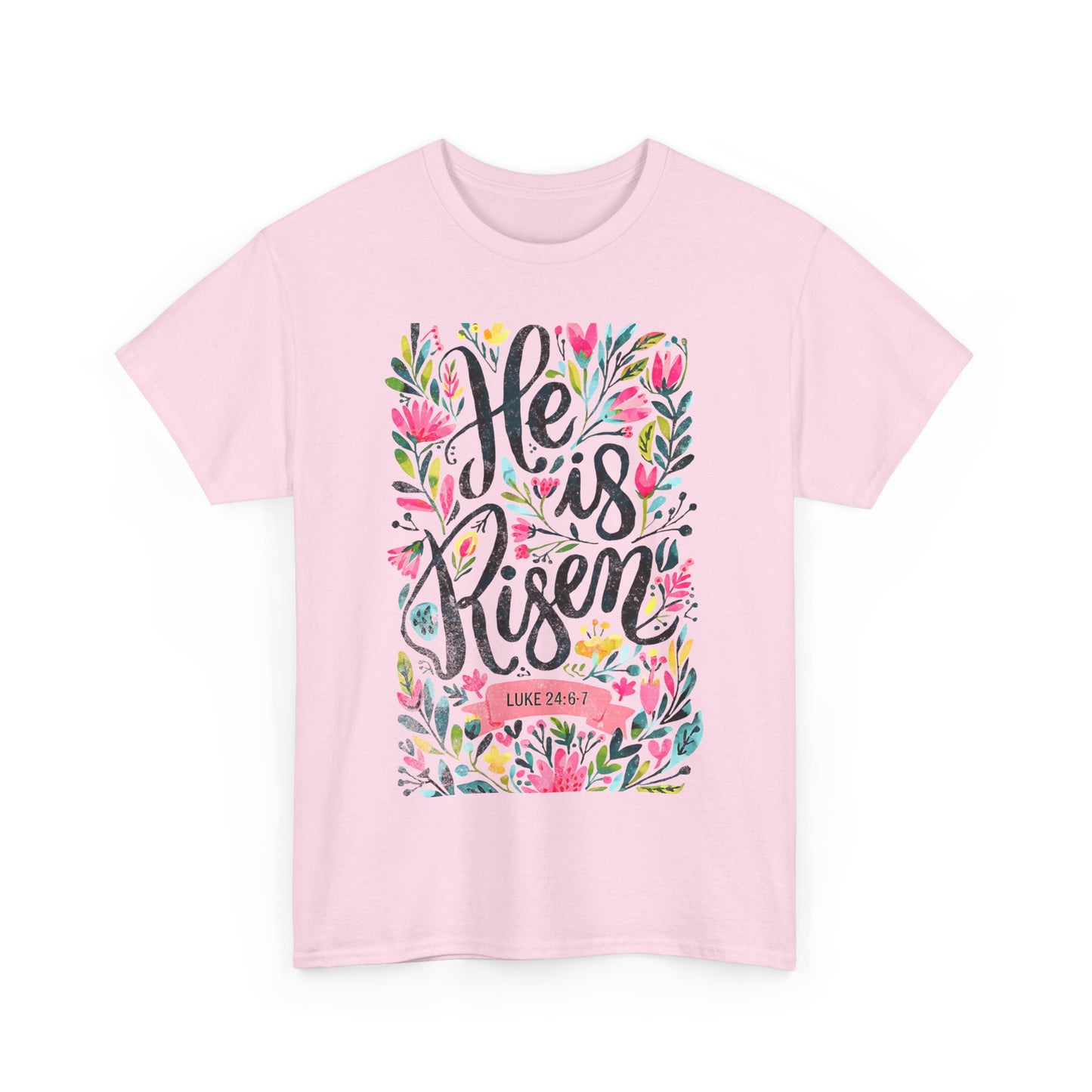 He Is Risen Unisex Heavy Cotton Tee - Inspirational Faith Shirt
