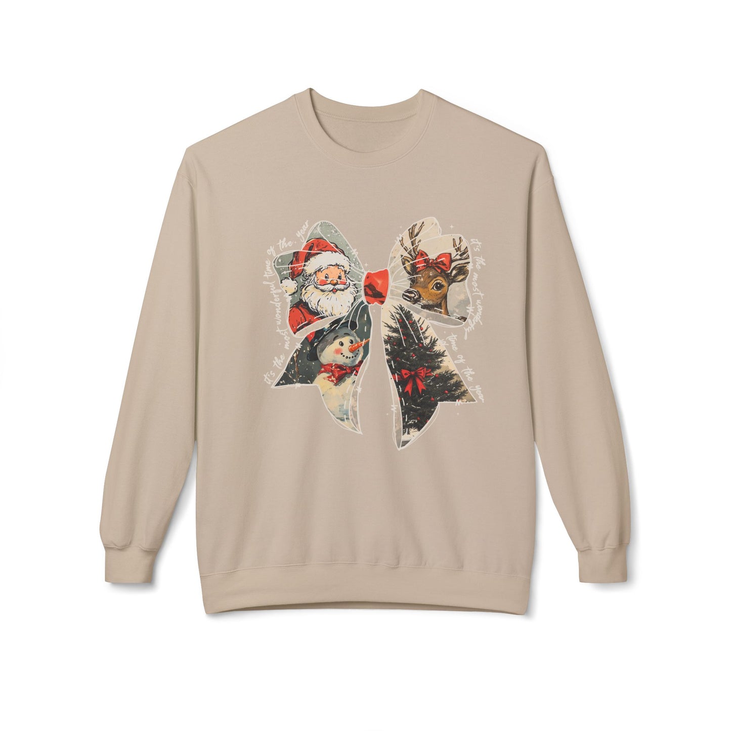 Christmas Bow Sweatshirt - Crewneck Sweatshirt